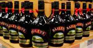 A collection of bottled Baileys Irish Whiskey