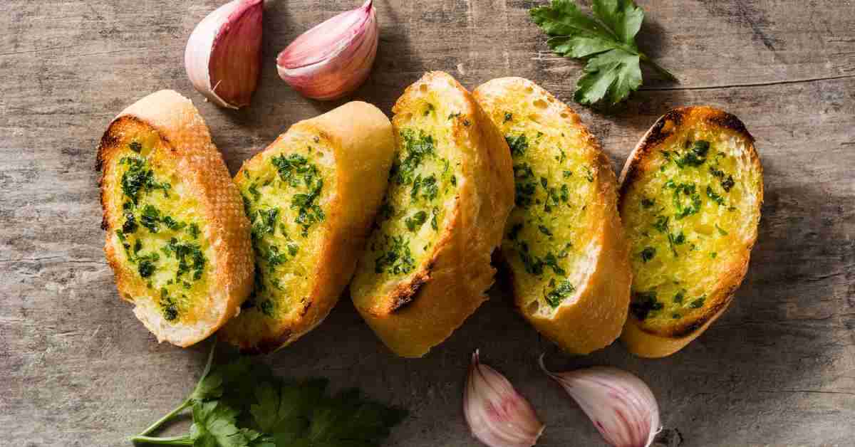 Sliced gluten-free garlic bread