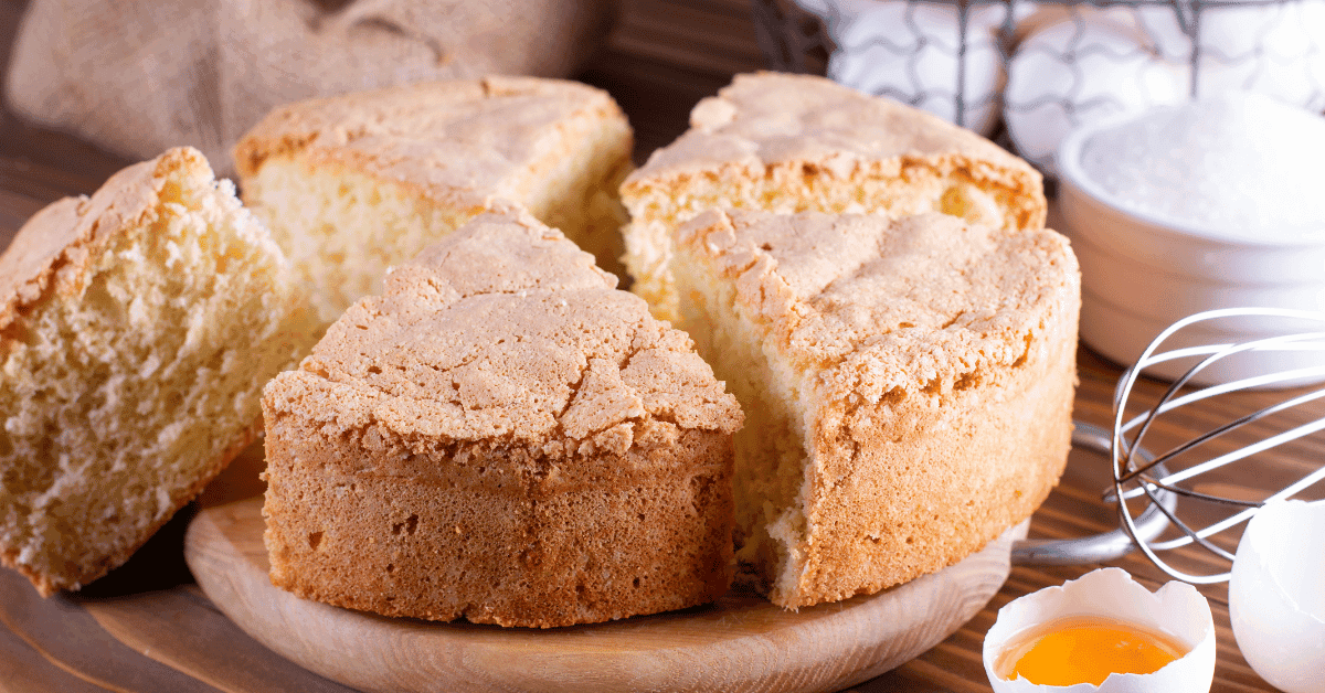 An image of sliced gluten-free sponge cake