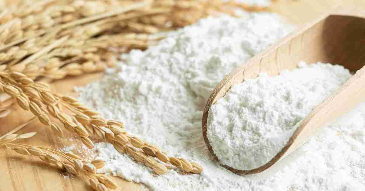 An image of rice flour used in different Krusteaz gluten-free flour bread recipes