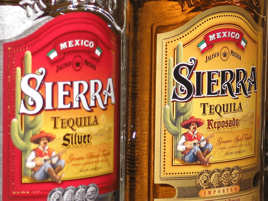 Two bottles of Mixto Tequila named Sierra