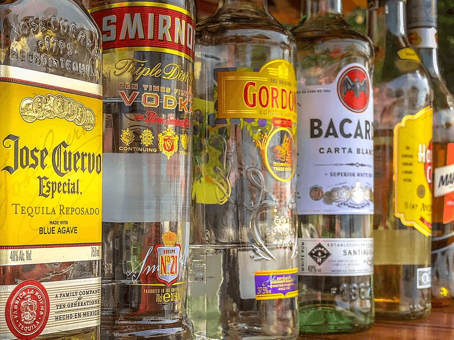 A selection of tequila bottles