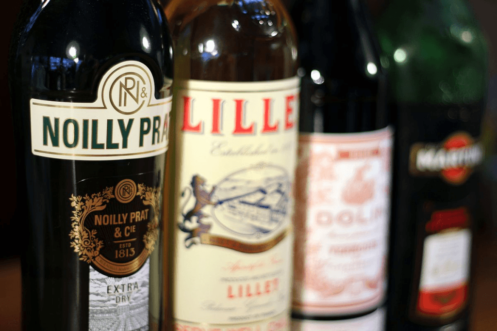 A selection of vermouth bottles