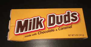 Are Milk Duds Gluten-Free? An image of Milk Duds chocolate box