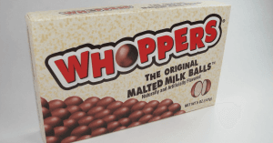Are Whoppers Gluten-Free? An image of box of Whoppers chocolate balls