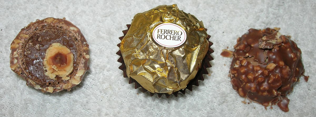 An image of components of Ferrero Rocher chocolate