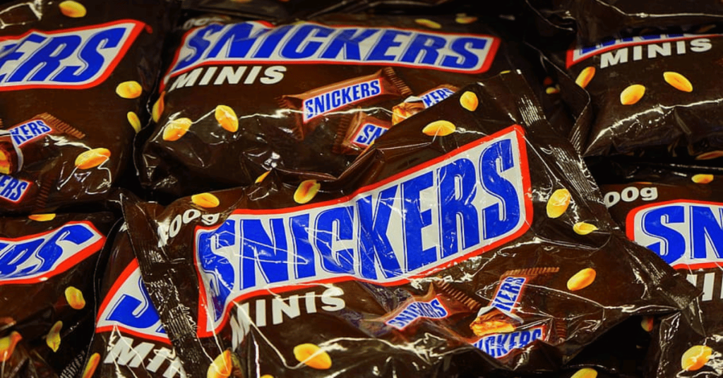 An image of bunch of Snickers Mini Chocolate Bars