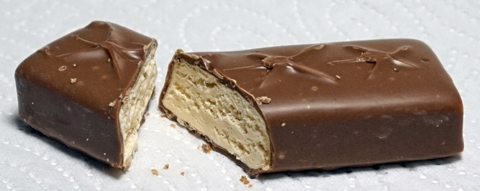 An image of sliced Milky Way chocolate bar