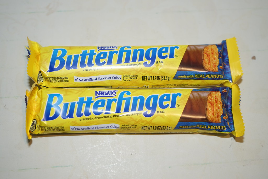 An image of two packs of Butterfinger chocolate bars