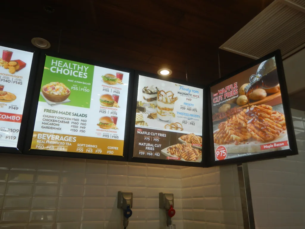 An image of Wendy's menu board