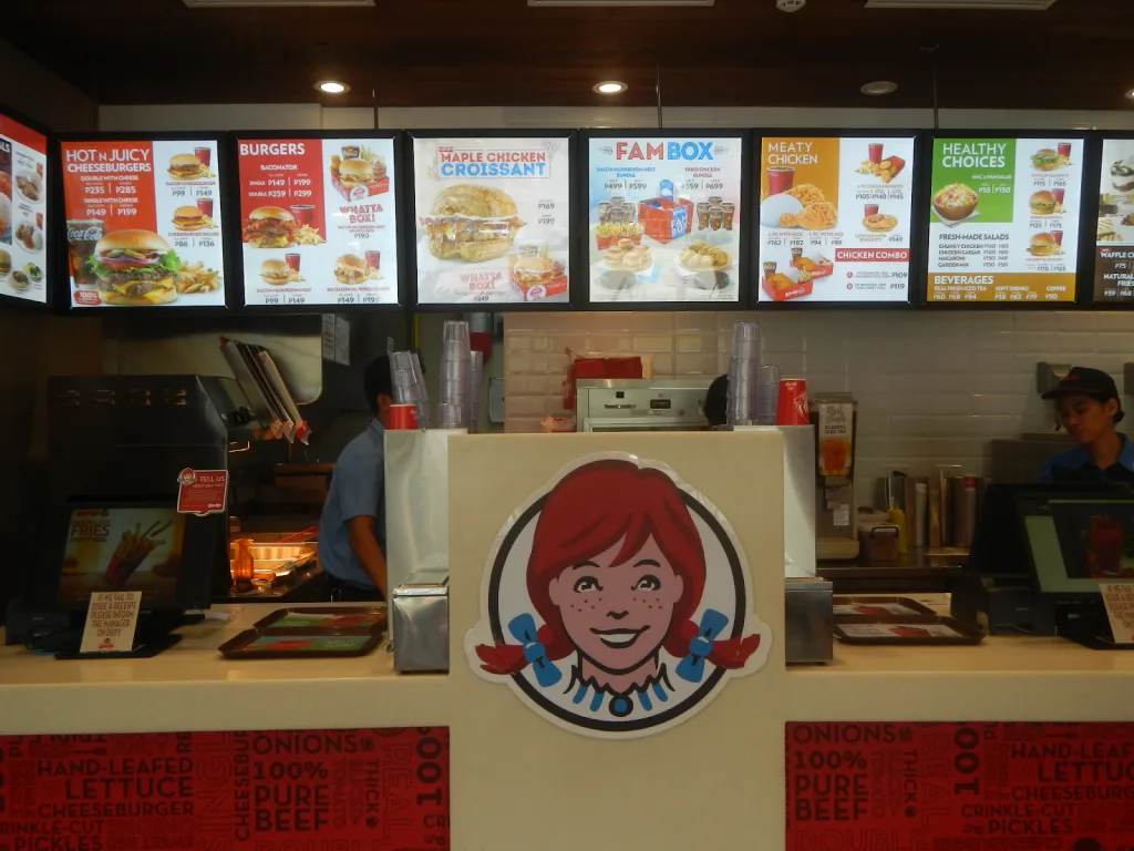 A photograph of Wendy's menu board in the Philippines