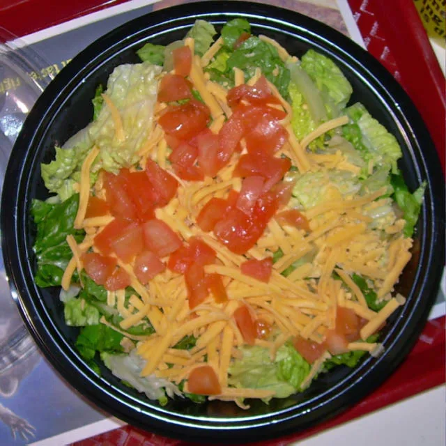 A bowl of Wendy's taco salad without croutons